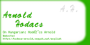 arnold hodacs business card